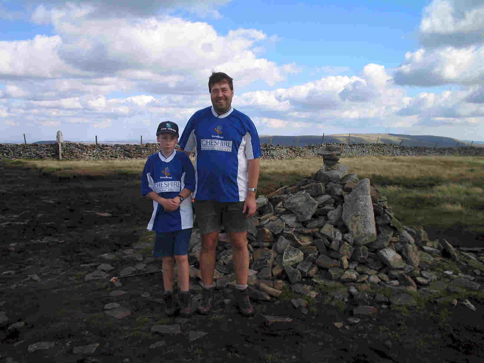 Tom and Jimmy on the summit of Buckden Pike G/NP-009, with Great Whernside G/NP-008 in the background