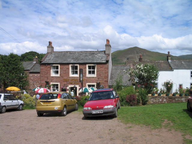 The Stag Inn at Dufton, with Dufton Pike rising in the background