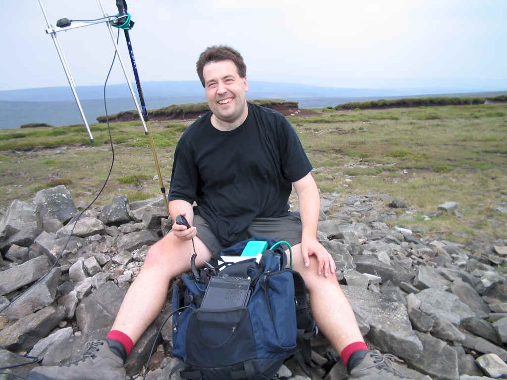 Tom operating from a summit cairn on Fair Snape Fell SP-007