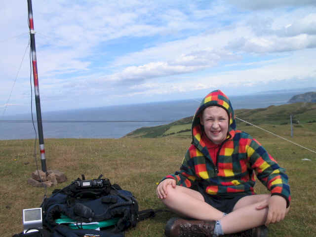 Jimmy by the portable station set up on Great Orme NW-070