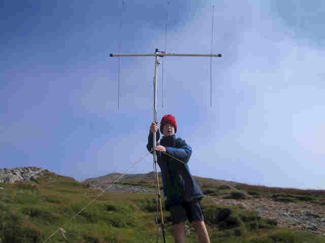 Jimmy holds the beam heading on a very windy Grisedale Pike