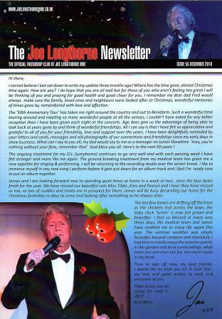 Joe Longthorne Fan Club Newsletter 2018