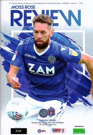Macclesfield Town matchday programme 2018