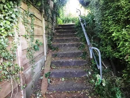 Steps from Camborne Avenue to greenway