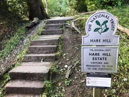 Entering the permissive path through Hare Hill