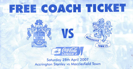 Accrington Stanley (away) free coach pass