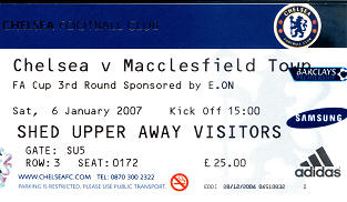 Ticket for Chelsea FA Cup tie
