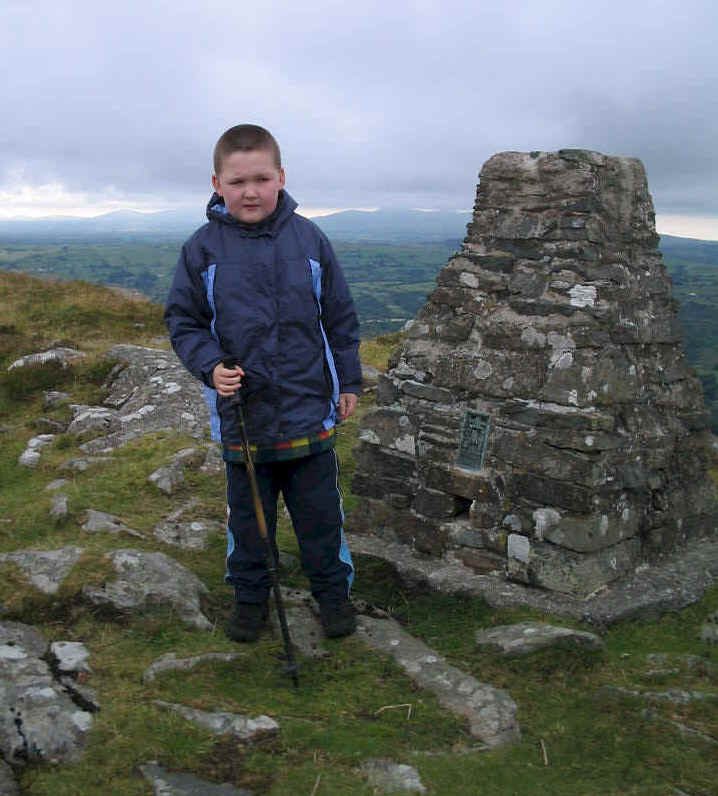 Liam at the summit of Moel-y-Gest