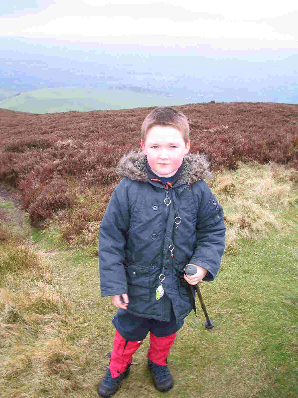 Liam reaches the summit plateau of Moel Gyw!
