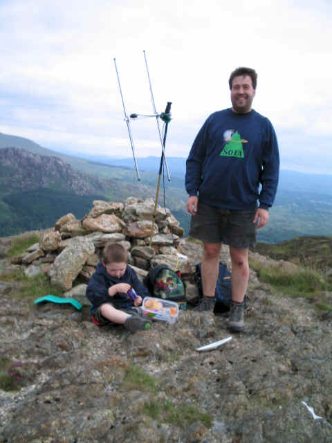 Tom & Liam on the summit of Moel y Dyniewyd NW-056