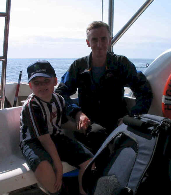 Liam & Alan on the Bardsey boat