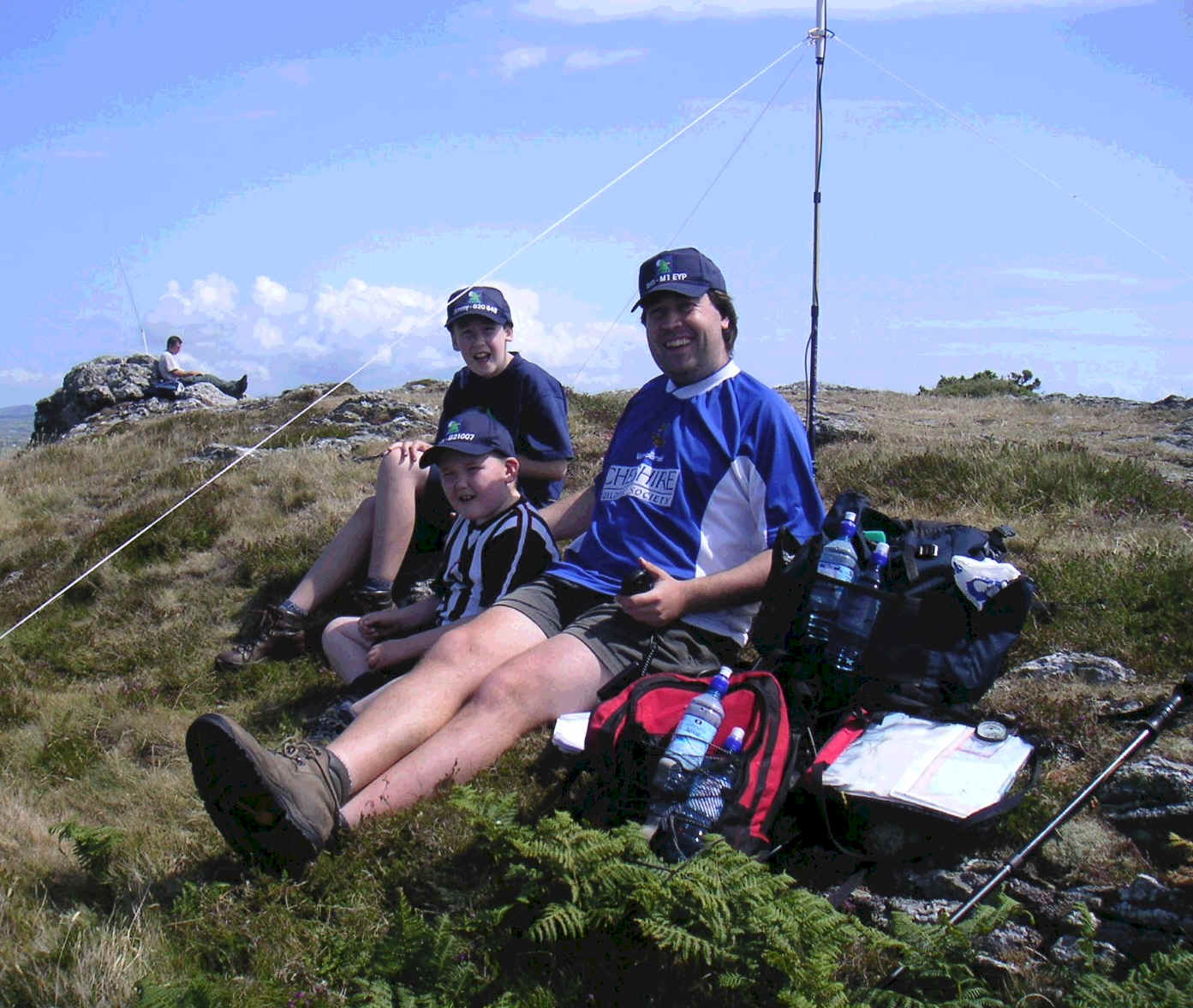 Liam, Jimmy & Tom on the summit of Mynydd Enlli, Bardsey Island