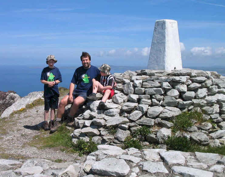 Jimmy, Tom & Liam on the summit of Holyhead Mountain NW-069