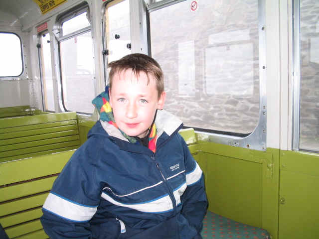 Jimmy on the Snowdon train, awaiting descent