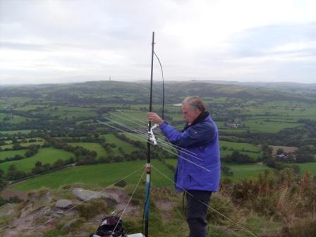 Gerald G4OIG setting up his beam on The Cloud