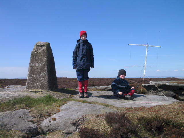 Jimmy and Liam on Thorpe Fell Top