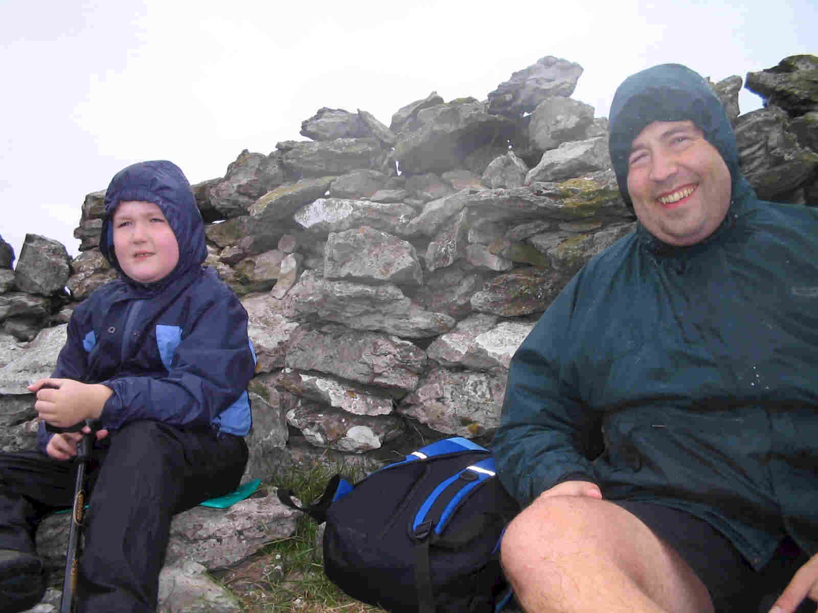Liam & Tom in the shelter on Whitbarrow