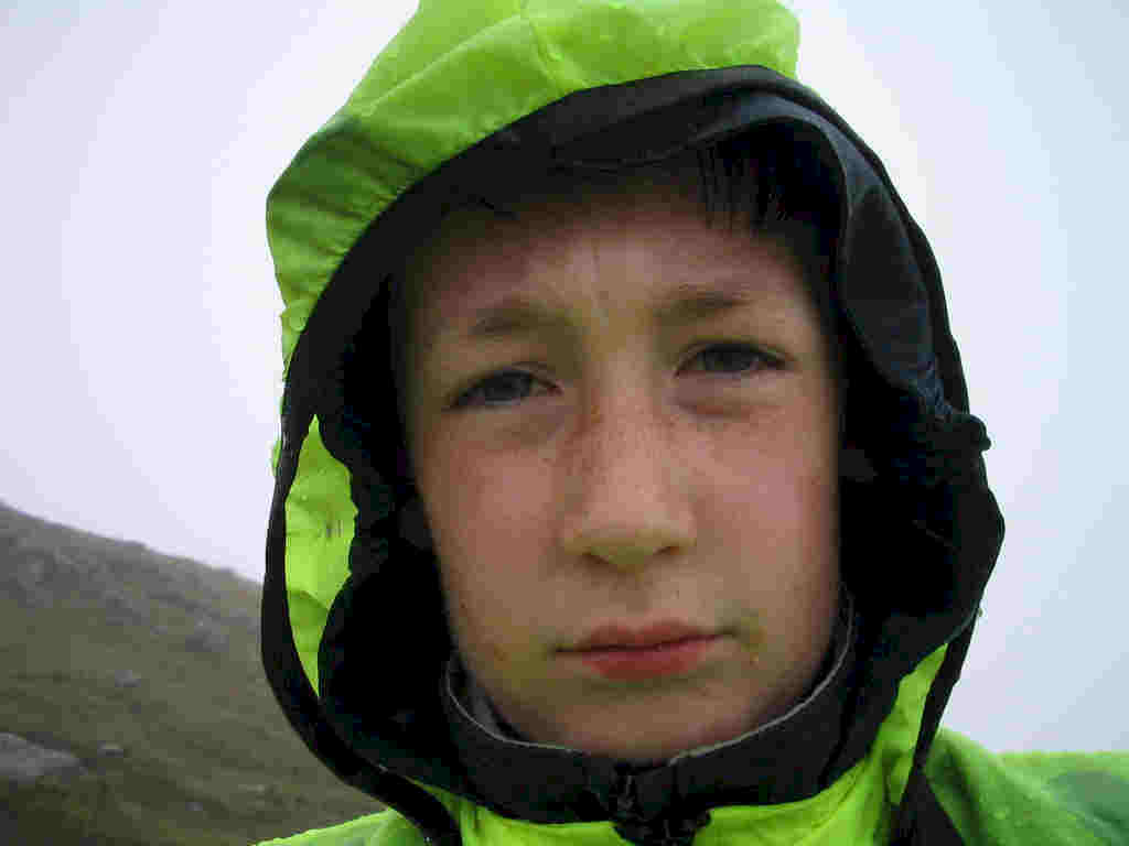Jimmy himself took this photo of his own happy smiling face in the rain on Yr Aran!